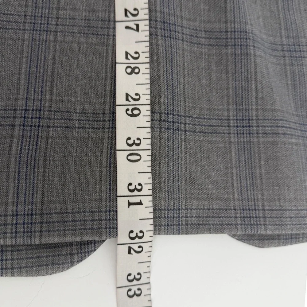 Stafford Suit Jacket Mens 42R Gray Navy Plaid CoolMax Performance Wool Blend NEW